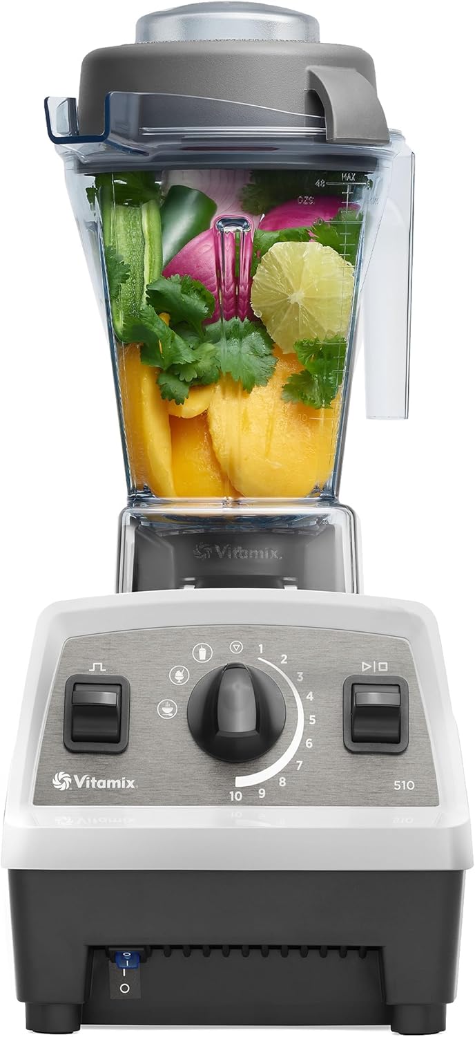 Vitamix Propel Series 510 Blender with Three Blending Programs, Professional-Grade Blender for Smoothies and More, Stainless-Steel Blades, Self-Cleaning Kitchen Appliance, 48 Oz Container, White