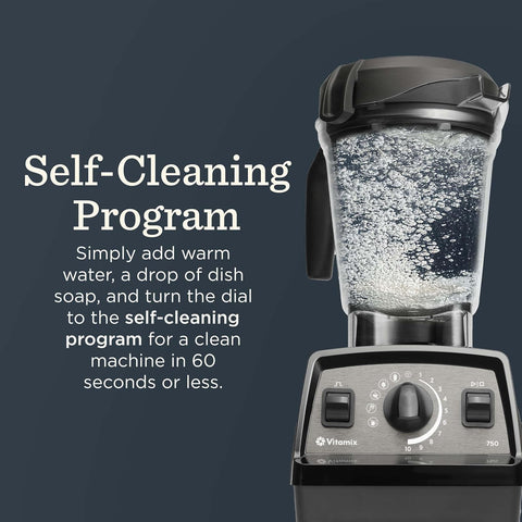 Vitamix Propel Series 750 Blender + Stainless Steel Container, Four Blending Programs, Self-Cleaning Program, Professional-Grade Blender for Smoothies, Soups and More, Stainless-Steel Blades, Black