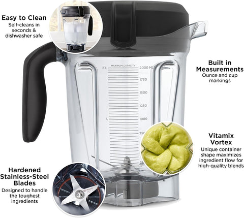 Vitamix Container, 64oz. Low-Profile, Clear