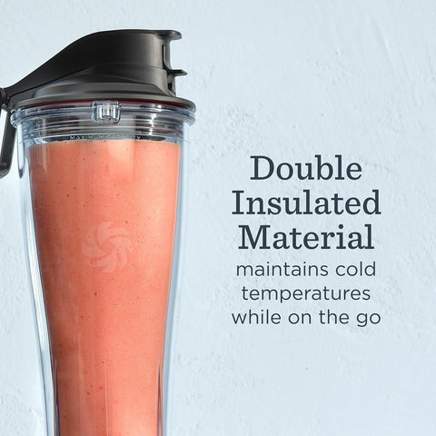 Vitamix Personal Cup Adapter, BPA-Free, Dishwasher-Safe, Two 20-Ounce Blender Cups, Two Lids, and One Blender Adapter with Stainless-Steel Blades, Not Compatible with Ascent or Venturist Series