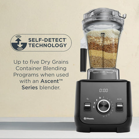 Vitamix 48-Ounce Dry Grains Blender Container with SELF-DETECT, Dishwasher-Safe, BPA-Free, Laser-Cut Stainless-Steel Blades, Tamper Included, Compatible with All Full-Size Vitamix Blenders